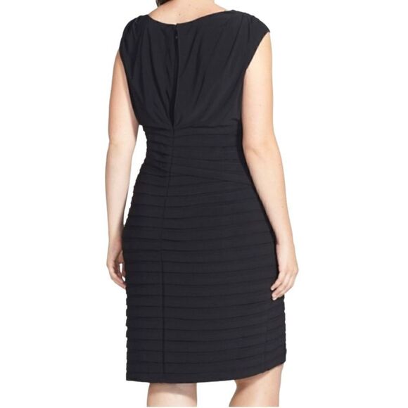 Adrianna Papell black cowl neck shutter pleat dress size 6 - Picture 2 of 16